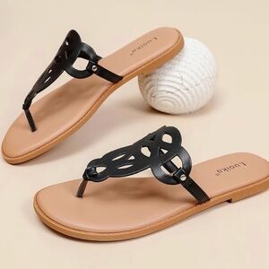 Lukka Black and Tan Women's Sandals